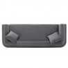 Manhattan Comfort Contemporary Edmonda Velvet Sofa with Pillows In Dark Grey Top