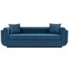 Manhattan Comfort Contemporary Edmonda Velvet Sofa with Pillows In Sapphire Blue Front