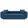 Manhattan Comfort Contemporary Edmonda Velvet Sofa with Pillows In Sapphire Blue Front - Manhattan Comfort Contemporary Edmonda Velvet Sofa with Pillows In Sapphire Blue Front