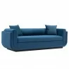 Manhattan Comfort Contemporary Edmonda Velvet Sofa with Pillows In Sapphire Blue Side - Manhattan Comfort Contemporary Edmonda Velvet Sofa with Pillows In Sapphire Blue Side
