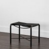 Sunpan Riz Stool - Black Leather - Side Angle