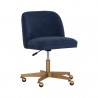 Sunpan Kenna Office Chair in Belfast Navy - Front Side Angle