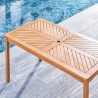 Vifah Olina Honey Fish Bone Eucalyptus Wooden Patio Dining Table, Top View