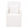 Essentials For Living Shelter Slipcover Arm Chair with Casters - LiveSmart Peyton-Pearl - Front Angle