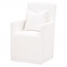 Essentials For Living Shelter Slipcover Arm Chair with Casters - LiveSmart Peyton-Pearl - Front Side Angle