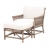 Essentials For Living Shore Club Chair - Angled with Ottoman