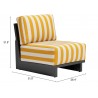 Shoreline Accent Chair in Yellow- seat dimension
