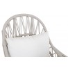 Dana Rope Wing Chair in Linen Canvas w/ Self Welt - Seat Closeup Top Angle