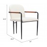 Sibu Dining Chair in Cream- seat dimension