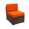Aruba Armless Middle Sofa Section Java Wicker - No Cushions
