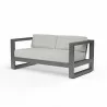 Redondo Loveseat in Cast Silver, No Welt - Front Side Angle - Redondo Loveseat in Cast Silver, No Welt - Front Side Angle