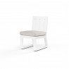Newport Armless Dining Chair in Cast Silver, No Welt - Front Side Angle