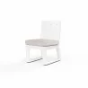 Newport Armless Dining Chair in Cast Silver, No Welt - Front Side Angle - Newport Armless Dining Chair in Cast Silver, No Welt - Front Side Angle