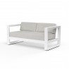 Newport Loveseat in Cast Silver, No Welt - Front Side Angle