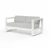 Newport Loveseat in Cast Silver, No Welt - Front Side Angle - Newport Loveseat in Cast Silver, No Welt - Front Side Angle
