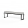 Redondo Dining Bench in Canvas Natural, No Welt - Front Side Angle