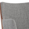 Sunpan Griffin Swivel Dining Armchair in November Grey - Bravo Cognac - Closeup Top Angle