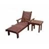 Sun Lounger - Single with Table - White BG - Sun Lounger - Single with Table - White BG