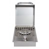 Bull BBQ Single Stainless Steel Sideburner - Drop In - Front and Opened