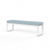 Newport Dining Bench in Canvas Skyline, No Welt - Front Side Angle