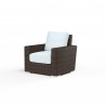 Montecito Club Chair in Canvas Skyline w/ Self Welt - Front Side Angle