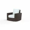 Montecito Club Chair in Canvas Skyline w/ Self Welt - Front Side Angle - Montecito Club Chair in Canvas Skyline w/ Self Welt - Front Side Angle