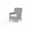 Manhattan Dining Chair in Canvas Skyline w/ Self Welt - Front Side Angle - Manhattan Dining Chair in Canvas Skyline w/ Self Welt - Front Side Angle