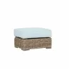 Havana Ottoman in Canvas Skyline w/ Self Welt - Front Side Angle - Havana Ottoman in Canvas Skyline w/ Self Welt - Front Side Angle
