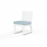 Newport Armless Dining Chair in Canvas Natural, No Welt - Front Side Angle