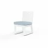 Newport Armless Dining Chair in Canvas Natural, No Welt - Front Side Angle - Newport Armless Dining Chair in Canvas Natural, No Welt - Front Side Angle