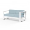 Newport Loveseat in Canvas Skyline, No Welt - Front Side Angle