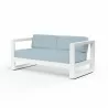 Newport Loveseat in Canvas Skyline, No Welt - Front Side Angle - Newport Loveseat in Canvas Skyline, No Welt - Front Side Angle