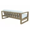Coastal Teak Sofa in Canvas Skyline, No Welt - Back Side Angle - Coastal Teak Sofa in Canvas Skyline, No Welt - Back Side Angle