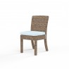 Havana Armless Dining Chair in Canvas Skyline w/ Self Welt - Front Side Angle