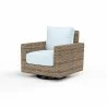 Havana Swivel Club Rocker in Canvas Skyline w/ Self Welt - Front Side Angle - Havana Swivel Club Rocker in Canvas Skyline w/ Self Welt - Front Side Angle