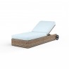 Havana Adjustable Chaise in Canvas Skyline w/ Self Welt - Front Side Angle