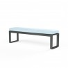 Redondo Dining Bench in Canvas Skyline, No Welt - Front Side Angle