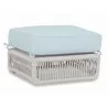 Dana Rope Ottoman in Canvas Skyline w/ Self Welt - Front Side Angle - Dana Rope Ottoman in Canvas Skyline w/ Self Welt - Front Side Angle