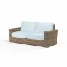 Havana Loveseat in Canvas Skyline w/ Self Welt - Front Side Angle - Havana Loveseat in Canvas Skyline w/ Self Welt - Front Side Angle
