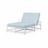 Bristol Double Chaise in Canvas Skyline w/ Self Welt - Front Side Angle