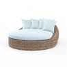 Havana Ottoman in Canvas Skyline w/ Self Welt - Front Side Angle
