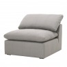 Essentials For Living Sky Modular Armless Chair in Peyton Slate - Front Side Angle