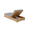 Anderson Teak Madera Sun Lounger - Grey - Back Angled