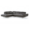 Pandora Sectional With Chaise On Left - Front - Dark Grey
