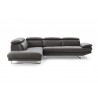 Pandora Sectional In Dark Gray Italian Leather - Front