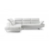 Pandora Sectional In White Italian Leather - Front