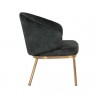Sunpan Echo Lounge Chair in Gold-Nono Dark Green - Side Angle