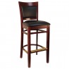 H&D Seating Sloan Upholstered Barstool - Dark Mahogany