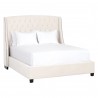 Essentials For Living Sloan Queen Bed in Cream Velvet - Angled