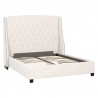 Essentials For Living Sloan Queen Bed in Cream Velvet - Angled without Cushion